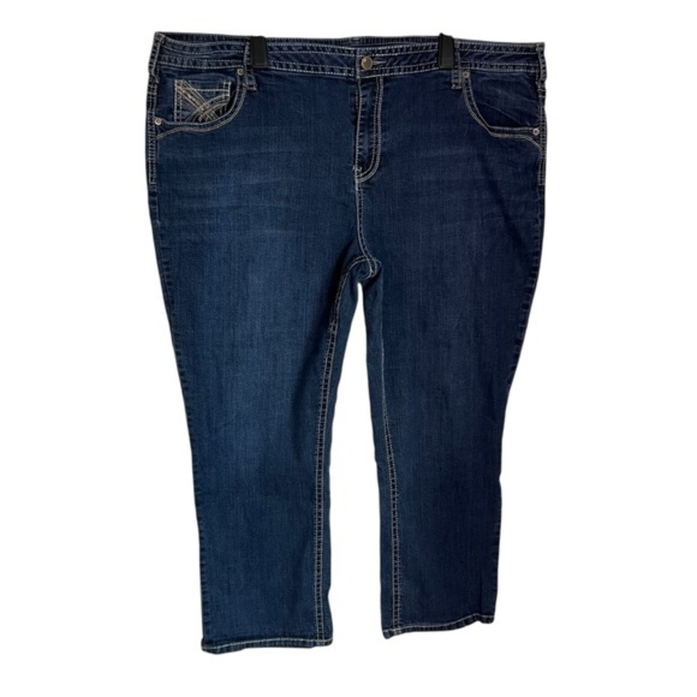 Lane Bryant Crop Embroidered Jeans Size 24 Genius Fit